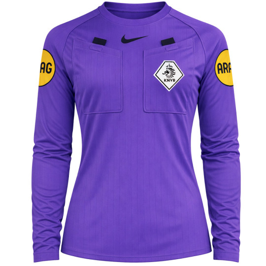 Nike KNVB Scheidsrechtersshirt 2026-2028 Lange Mouwen Dames Paars Zwart