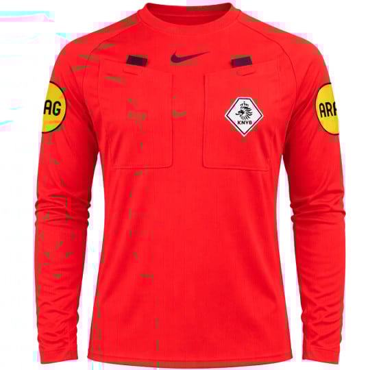 Nike KNVB Referee Shirt 2026-2028 Long Sleeves Bright Red Black