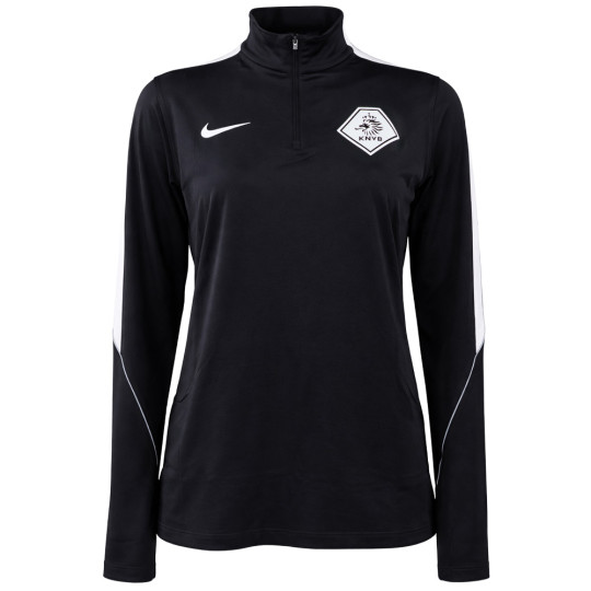 Nike KNVB Scheidsrechters Trainingstrui 1/4-Zip 2026-2028 Dames Zwart Wit