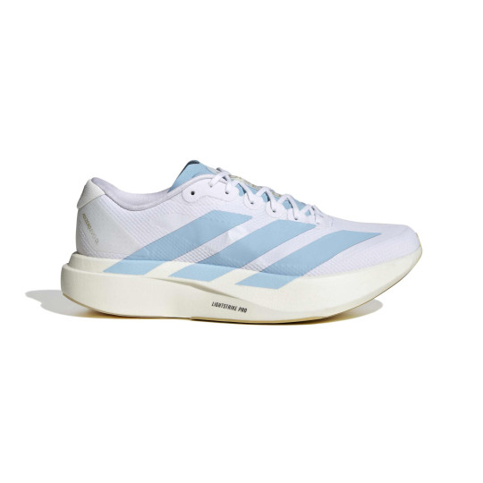 adidas Adizero Evo SL Woven Running Shoes White Light Blue Gold