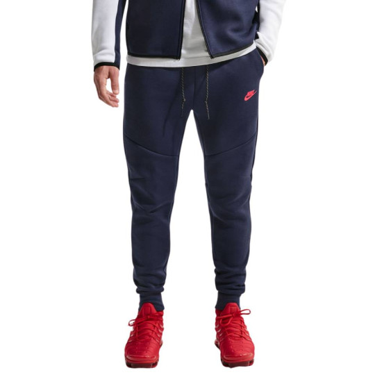 Nike Tech Fleece Sportswear Sweat Pants Dark Blue Bright Red