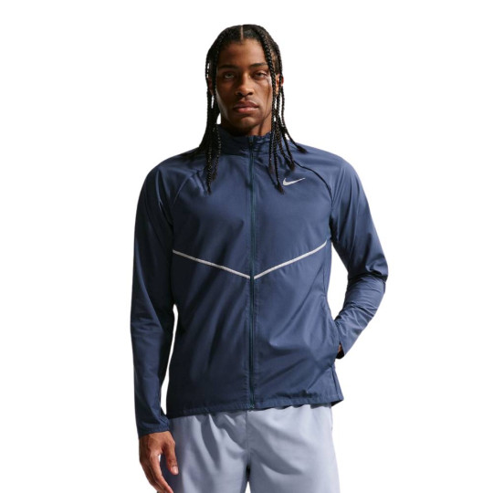 Nike Miler UV Repel Stride Training Jacket Dark Blue Silver