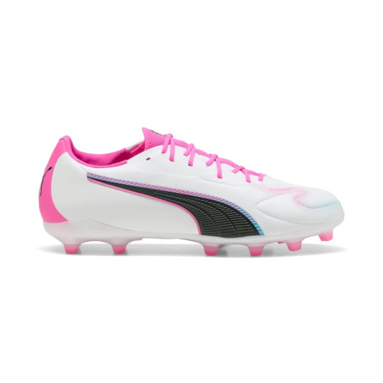 PUMA King 20 Match Grass/Artificial Grass Football Boots (MG) White Hot Pink Blue Yellow
