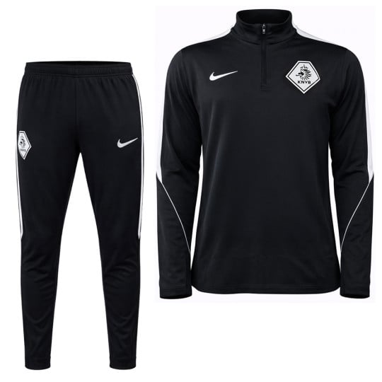 Nike KNVB Scheidsrechters Trainingspak 1/4-Zip 2026-2028 Zwart Wit
