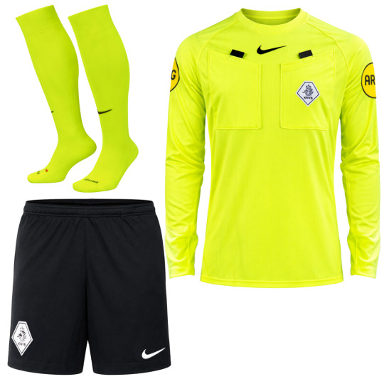Nike KNVB Scheidsrechterstenue 2026-2028 Lange Mouwen Neon Geel Zwart