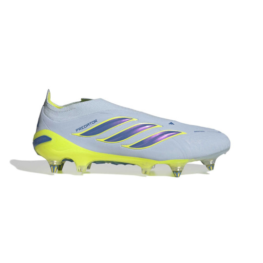 adidas Predator Elite Sans Lacets Crampons Vissés Chaussures de Foot (SG) Bleu Clair Bleu Jaune