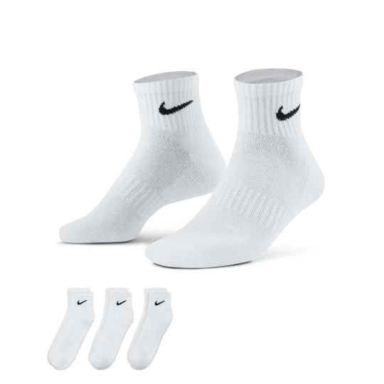 Lot de 3 chaussettes de sport rembourrées Nike Everyday de taille moyenne, blanches et noires