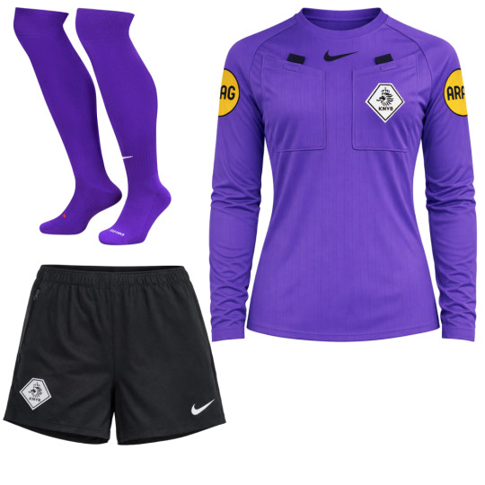 Nike KNVB Scheidsrechterstenue 2026-2028 Lange Mouwen Dames Paars Zwart