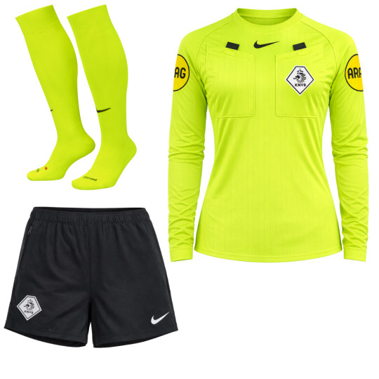 Nike KNVB Referee Kit 2026-2028 Long Sleeve Women Neon Yellow Black