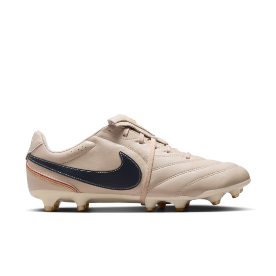 Nike Tiempo Ligera Pro Gazon Naturel Chaussures de Foot (FG) Beige Noir Doré