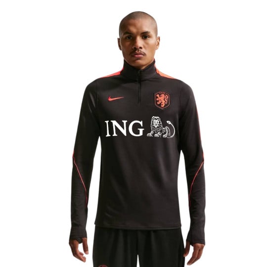 Nike Netherlands Strike Training sweater 1/4-Zip 2026-2028 Black Orange