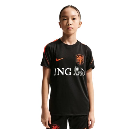 Nike Netherlands Strike Training Shirt 2026-2028 Kids Black Orange