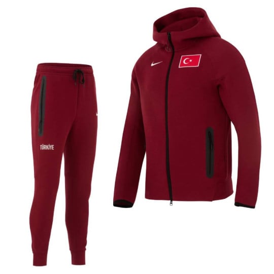 Nike Turkije Tech Fleece Trainingspak 2026-2028 Rood Zwart