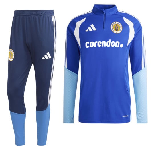 adidas FFK Curacao Trainingspak 1/4-Zip 2026-2028 Sponsors Blauw