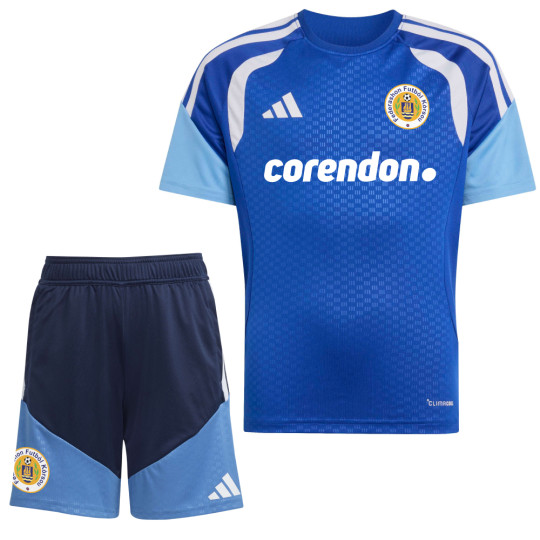 Kit d'entraînement adidas FFK Curaçao 2026-2028 Sponsors Blue pour Enfants