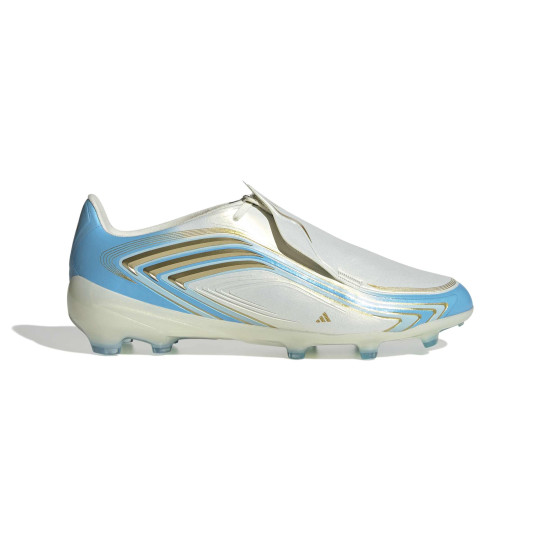 adidas F50 Messi Elite Gras Voetbalschoenen (FG) Kids Wit Lichtblauw Goud