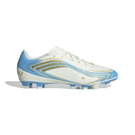 adidas F50 Messi Club Gras / Kunstgras Voetbalschoenen (MG) Wit Lichtblauw Goud