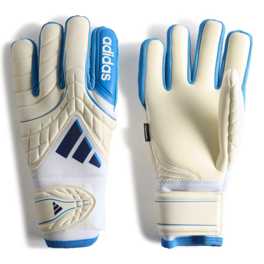 adidas Copa Pro Fingersave Gants de Gardien de But Blanc Bleu Bleu Foncé