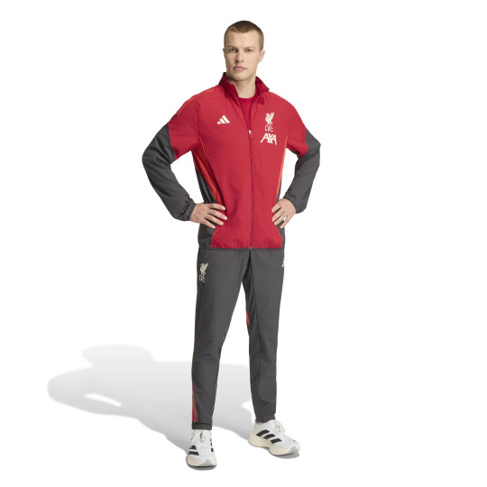 adidas Liverpool Presentation Tracksuit Full-Zip 2025-2026 Red Grey Silver