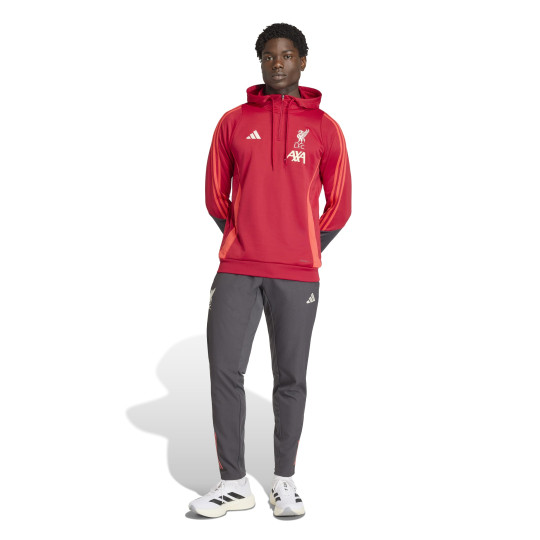 adidas Liverpool Track Trainingspak Hooded 2025-2026 Rood Grijs Zilver