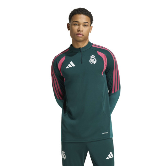 adidas Real Madrid Trainingstrui 1/4-Zip 2026-2027 Donkergroen Roze Wit
