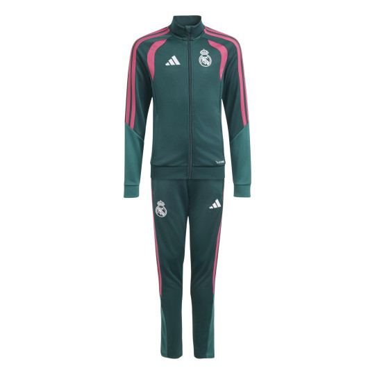 adidas Real Madrid Trainingspak 2026-2027 Kids Donkergroen Roze Wit