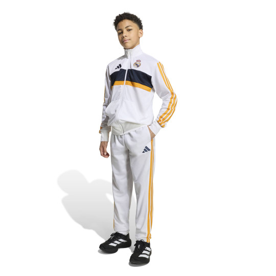 adidas Real Madrid Trainingspak 2026-2027 Kids Wit Donkergrijs Oranje
