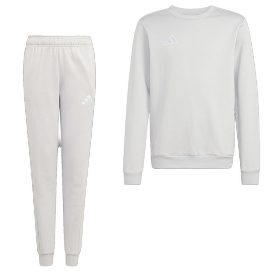 adidas Entrada 26 Crew Sweater Joggingpak Kids Grijs Wit