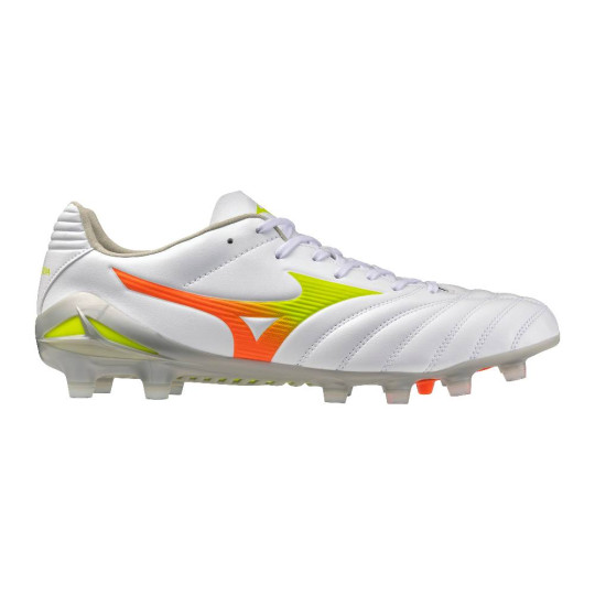 Mizuno Monarcida Neo III Pro Gras Voetbalschoenen (FG) Wit Limoen Oranje