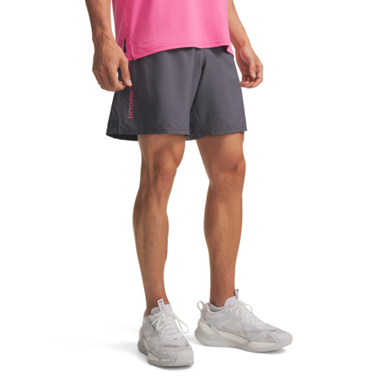 Under Armour Tech Woven Wordmark Trainingsbroekje Donkergrijs Roze