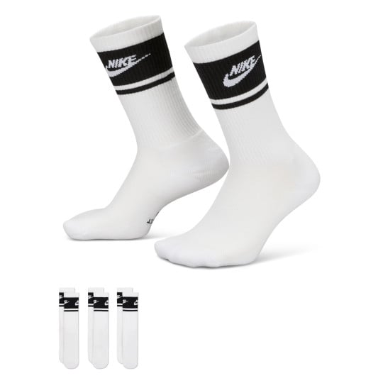 Nike Everyday Elevated Futura Crew Sokken 3-Pack Wit Zwart