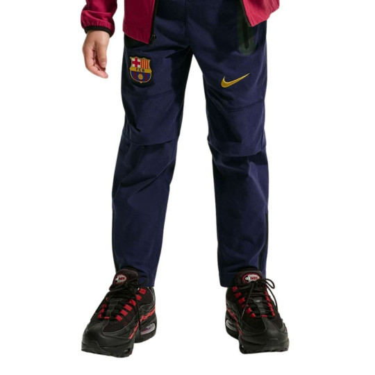 Nike FC Barcelona Tech Woven Trainingsbroek 2026-2027 Kids Donkerblauw Geel