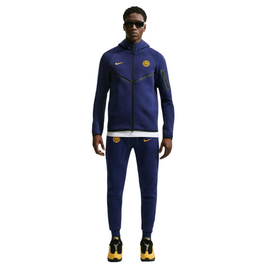 Nike Inter Milan Tech Fleece Trainingspak 2026-2027 Donkerblauw Zwart Goudgeel