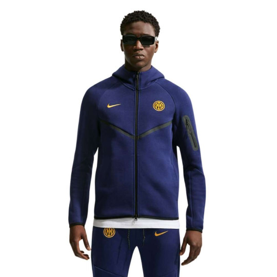 Nike Inter Milan Tech Fleece Vest 2026-2027 Donkerblauw Zwart Goudgeel
