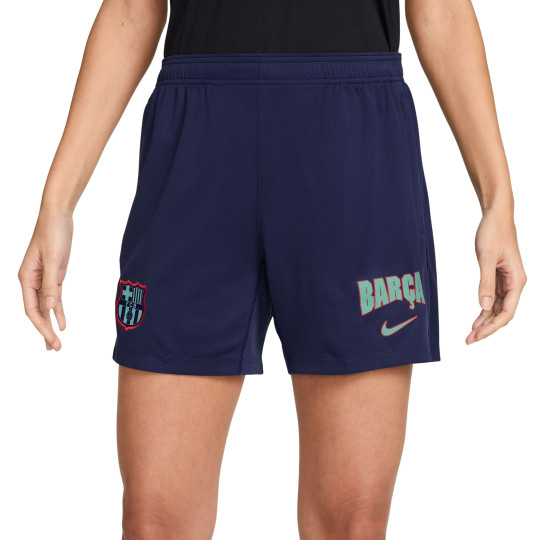Nike FC Barcelona Strike Trainingsbroekje 2026-2027 Dames Donkerblauw Lichtgroen