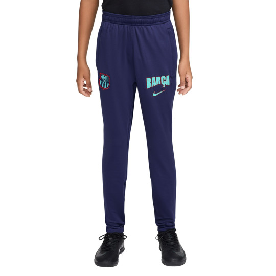 Nike FC Barcelona Strike Trainingsbroek 2026-2027 Kids Donkerblauw Lichtgroen