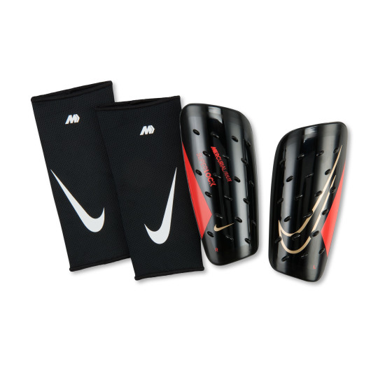 Nike Mercurial FlyLite Superlock Scheenbeschermers Zwart Felrood Goud