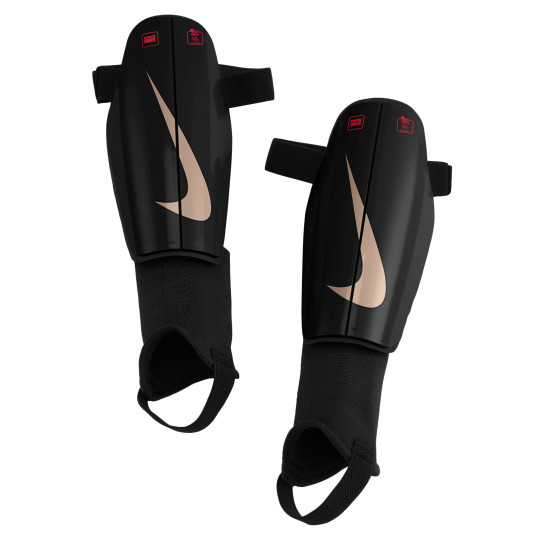 Nike Charge Protège-Tibias Noir Rouge Vif Doré