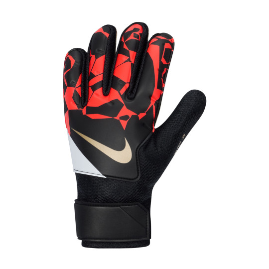 Nike Match Gants de Gardien de But Enfants Noir Rouge Vif Doré