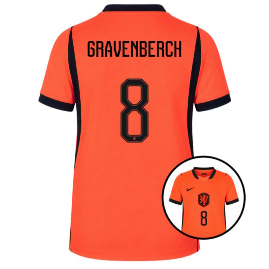 Nike Dutch Team Gravenberch 8 Home Shirt 2026-2028 Kids