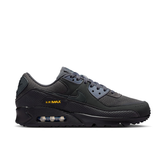 Nike Air Max 90 Premium Sneakers Zwart Antraciet Donkerblauw Geel