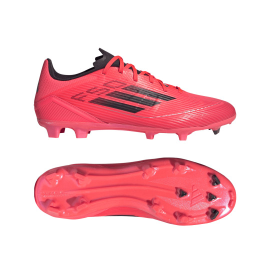 adidas F50 League Gras / Kunstgras Voetbalschoenen (MG) Felrood Zwart Zilver