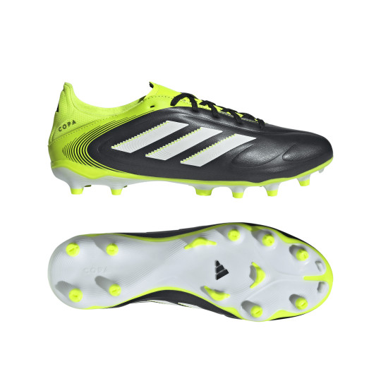 adidas Copa Pure III League Gras / Kunstgras Voetbalschoenen (MG) Zwart Wit Neongeel