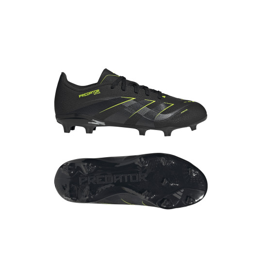 adidas Predator League Gras / Kunstgras Voetbalschoenen (MG) Kids Zwart Donkergrijs Neongeel