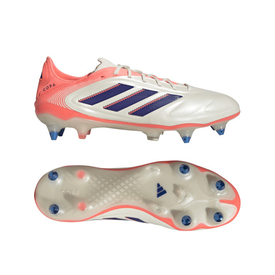 adidas Copa Pure III Elite IJzeren-Nop Voetbalschoenen (SG) Gebroken Wit Blauw Roze