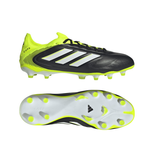 adidas Copa Pure III Pro Gras Voetbalschoenen (FG) Zwart Wit Neongeel