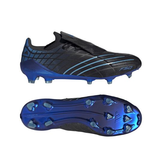 adidas F50 Spider Elite Gras Voetbalschoenen (FG) Zwart Blauw