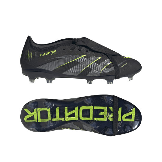 adidas Predator Pro FT Gazon Naturel Chaussures de Foot (FG) Noir Gris Foncé Jaune Néon