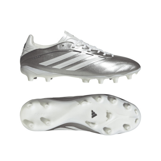 adidas Copa Pure IV League Gras Voetbalschoenen (FG) Zilver Wit Donkergrijs