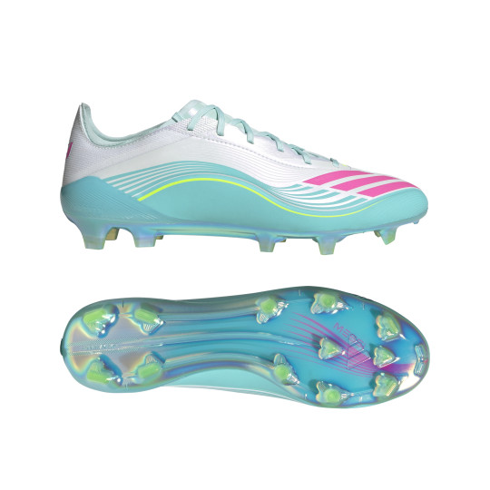 adidas F50 Messi Elite Gras Voetbalschoenen (FG) Wit Turquoise Roze